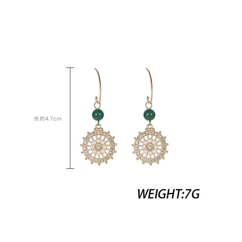 Винтаж золотой круглый цветок висячие серьги свадебные жемчужные цветы для