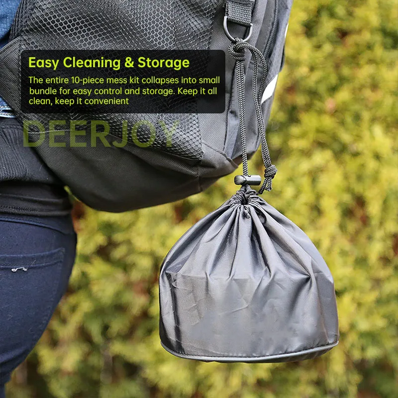 Набор посуды WH200 для кемпинга портативный набор антипригарный горшок с крышкой