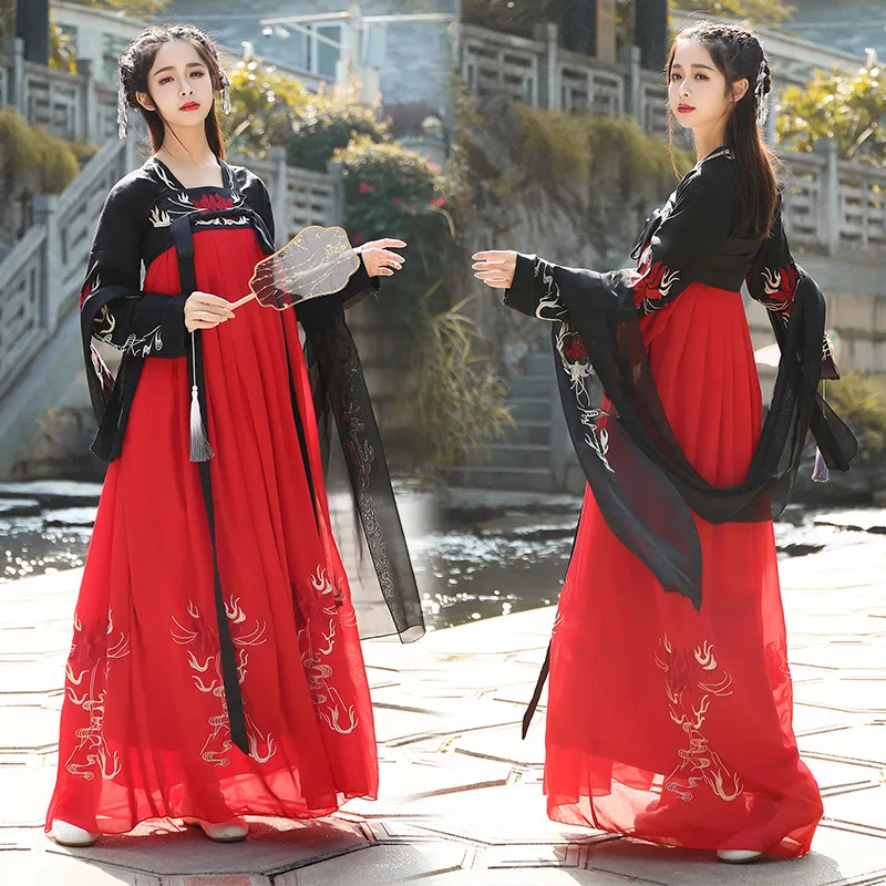 Новинка 2021 одежда ханьфу красное платье свежее и элегантное сказочное