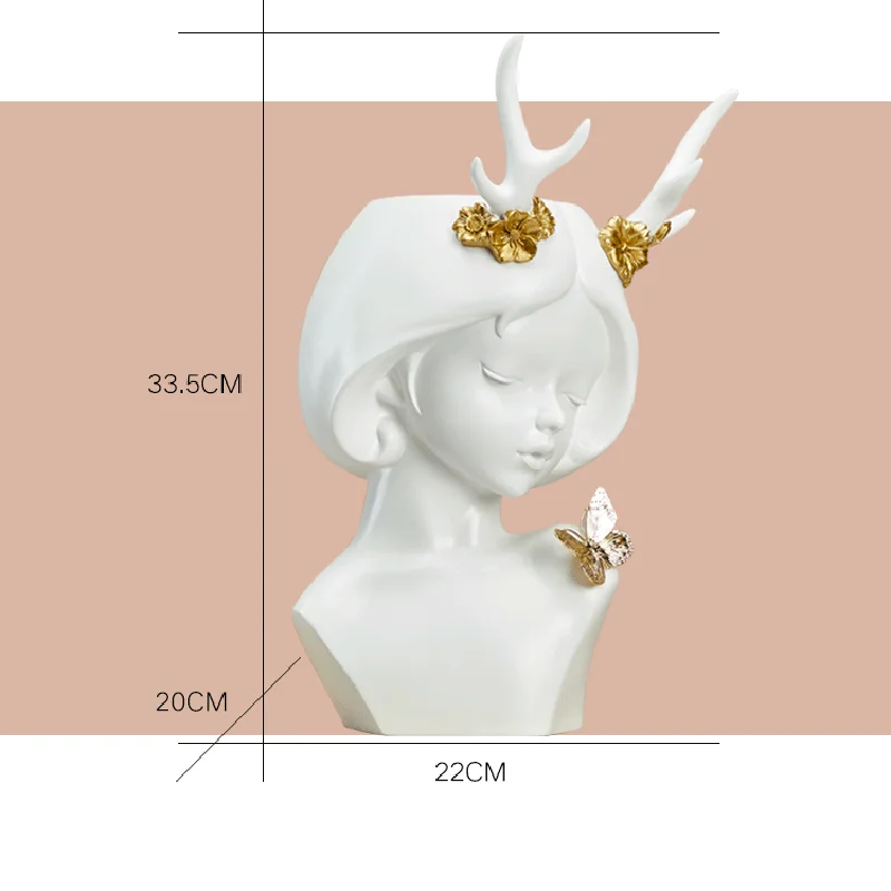 

Hars Geweien Meisje Kleine Vaas Eenvoudige Stijl Menselijk Gezicht Vaas Decoratie Woonkamer Slaapkamer Bloemstuk Gedroogde Bloe