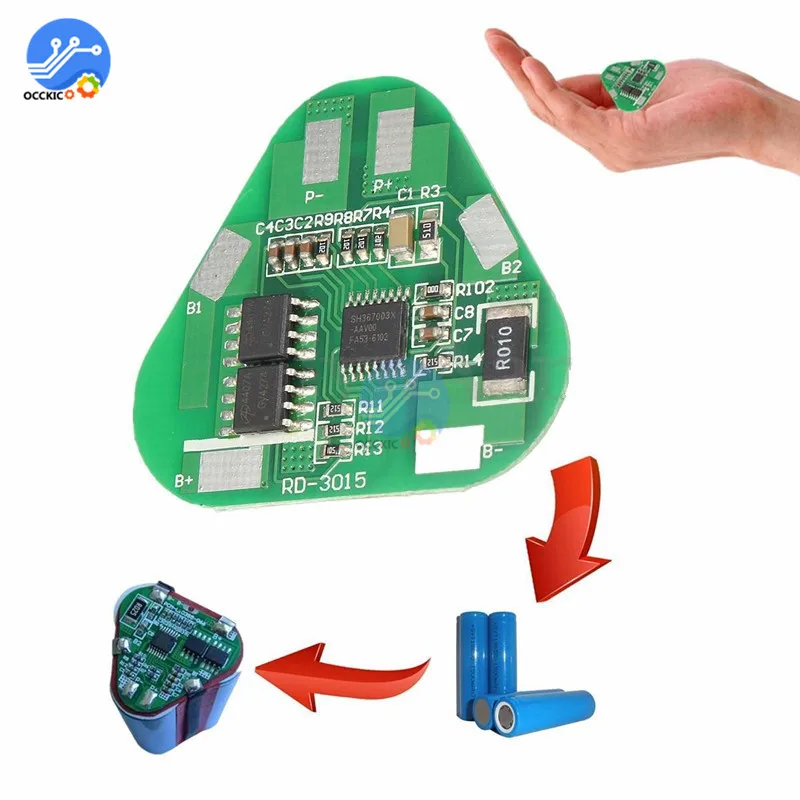 Bms 3S 4A литий-ионный аккумулятор Защитная плата 3 ячеек PCB 10,8 V-12,6 V 3S 2P 35*32mm модуль батарея активный балансир эквалайзер