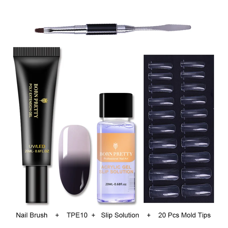 Thermal Set 10 BORN PRETTY розовый Обнаженная ногтей быстрое строительство поли гель 20 мл желе Builder палец УФ-гель продолжительного действия лак - Цвет: Thermal Set 10