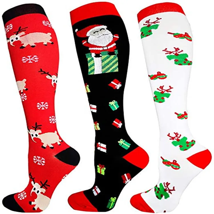 Christmas Compression Sock 3 or 6 PAIRS Compression Socks Nurse Medical Medias De Compresion Calcetines Compresivos