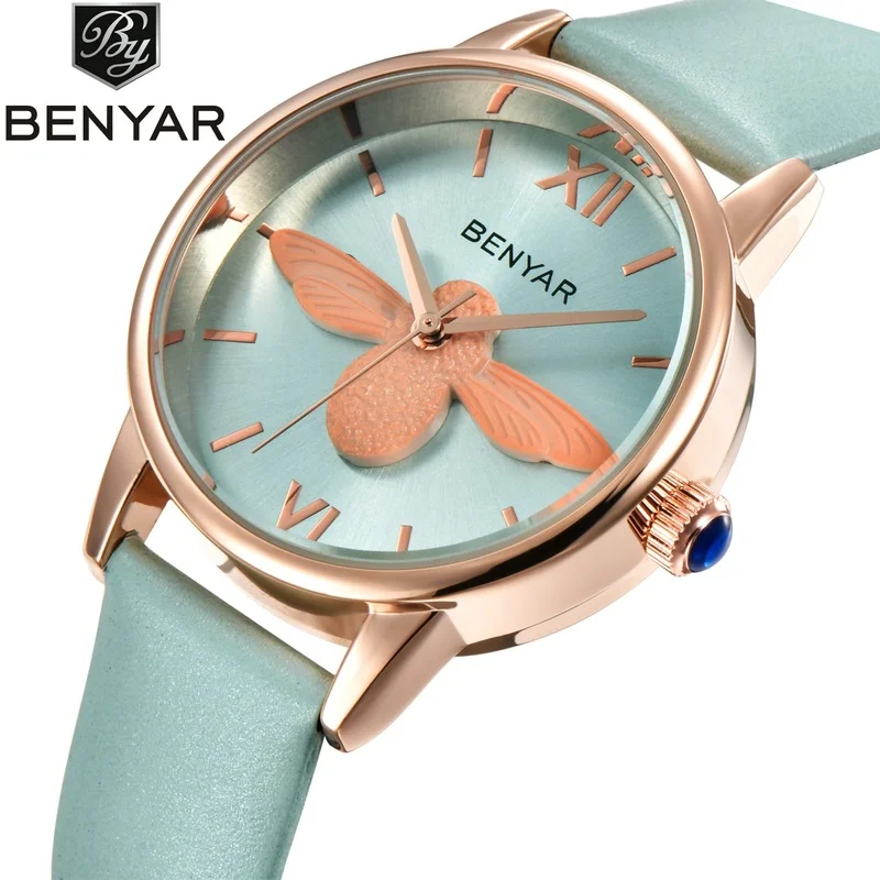 Ladies watch casual student watch fashion gift watch female quartz bee waterproof watch