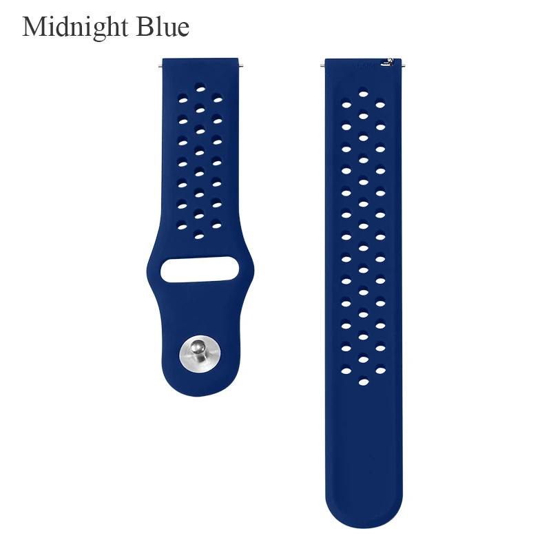 Navy blue BOORUI Amazfit Bip ремешок спортивный дышащий силикон 20 мм ремешок для Xiaomi Huami Amazfit Bip BIT Lite Youth Smart Watch - Цвет: Navy blue