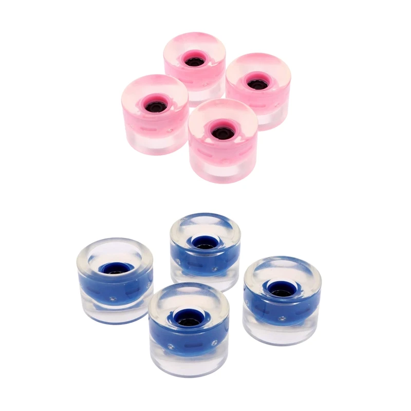

4Pcs 60mm Light Up Flash Skateboard Longboard Wheels 78A with Bearing Core Glow Skate Board Accessories Blue
