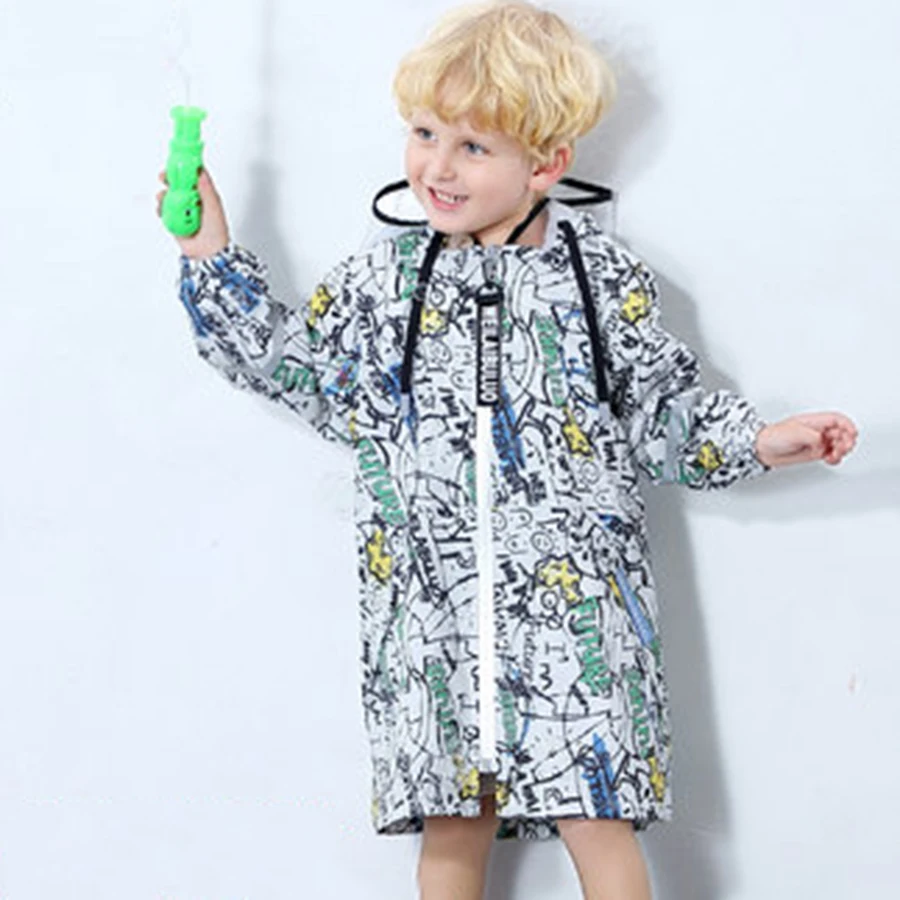 Детский водонепроницаемый плащ-пончо для мальчиков и девочек детский
