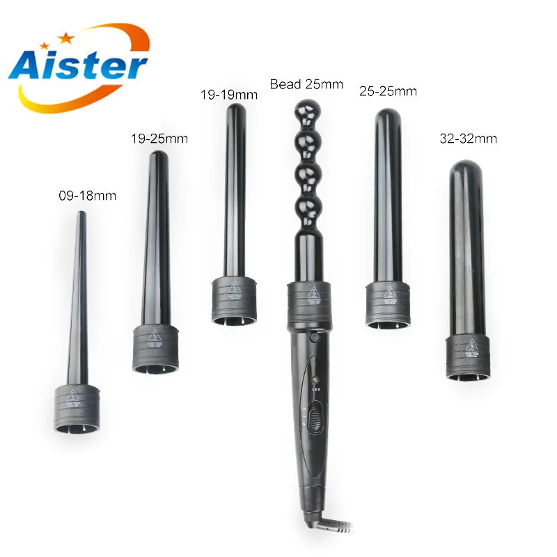 6 в 1 профессиональные керамические щипцы для завивки волос со светодиодный ным