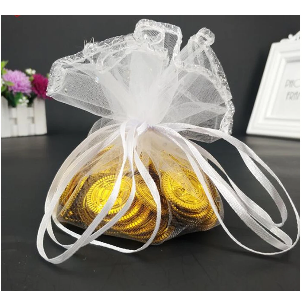100 шт 26 см свадебные сувениры и подарки круглая Сумка из органзы для ювелирных
