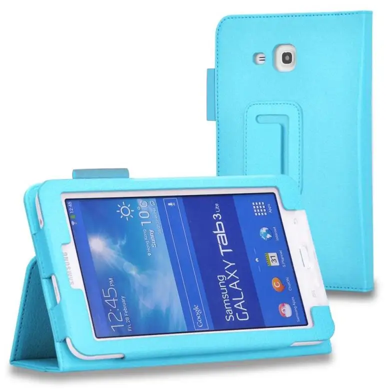 Лидер продаж чехол книжка Lichee из искусственной кожи с подставкой для Samsung GALAXY Tab 3