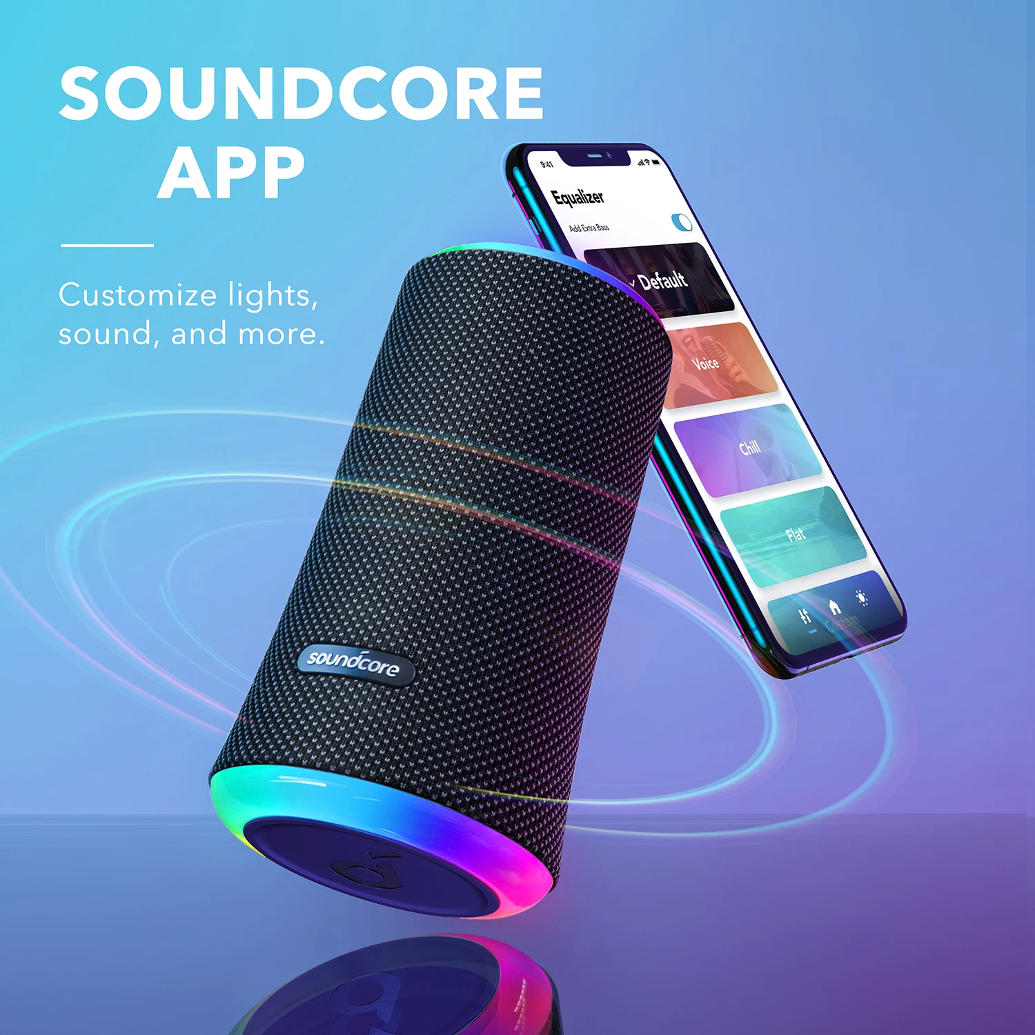 Anker Soundcore Flare 2 Bluetooth Speaker, with IPX7 Waterproof Protection and 360° Sound for Backyard and Beach Party, 20W Wire