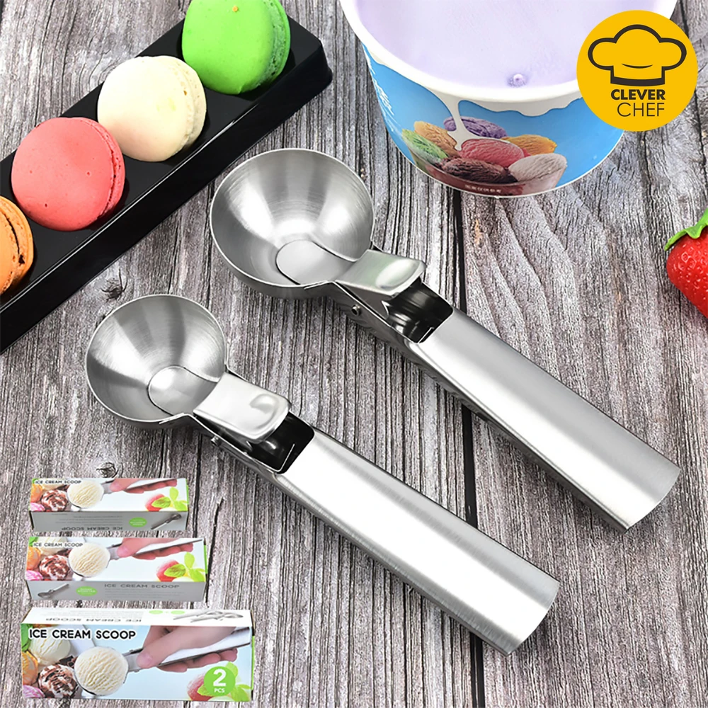 

Ice Cream Scoop Stainless Steel Ice Cream Spoon Watermelon Baller Scoop Fruit Dessert Spoon Ice Cream Ball Maker Kitchen Tools