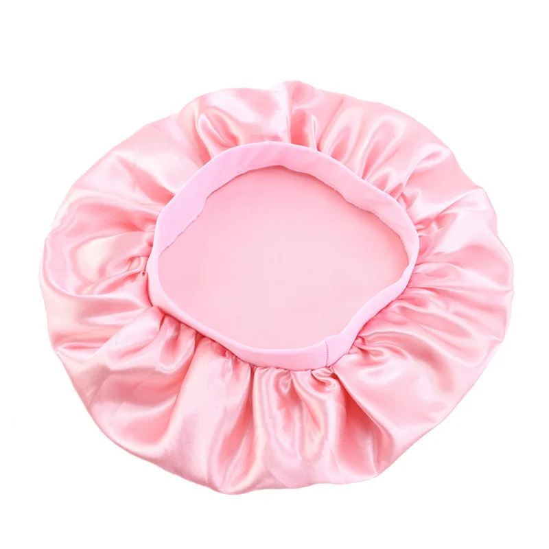 

32/42cm Adjustable Hair Bonnet For Sleeping Solid Satin Hair Styling Cap Silk Long Hair Care Women Night Hat Head Wrap Tools