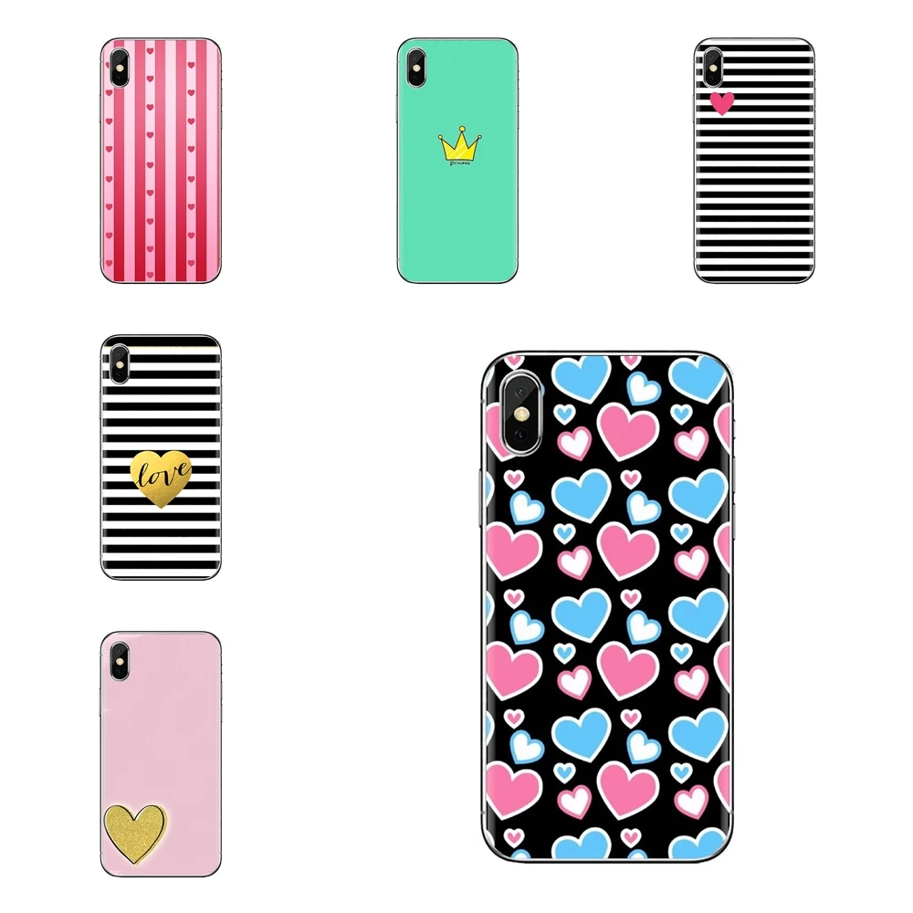 Розовый сердце полосы принцесса для iPod Touch Apple iPhone 11 Pro 4 4s 5 5S SE 5C 6 6S 7 8 X XR XS Plus Max