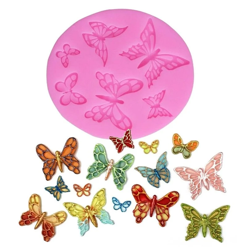 

Butterfly Shape Fondant Cake Silicone Mold Biscuits Pastry Mould Ice Cube Chocolate Candy Molds Cake Decoration Baking Tool