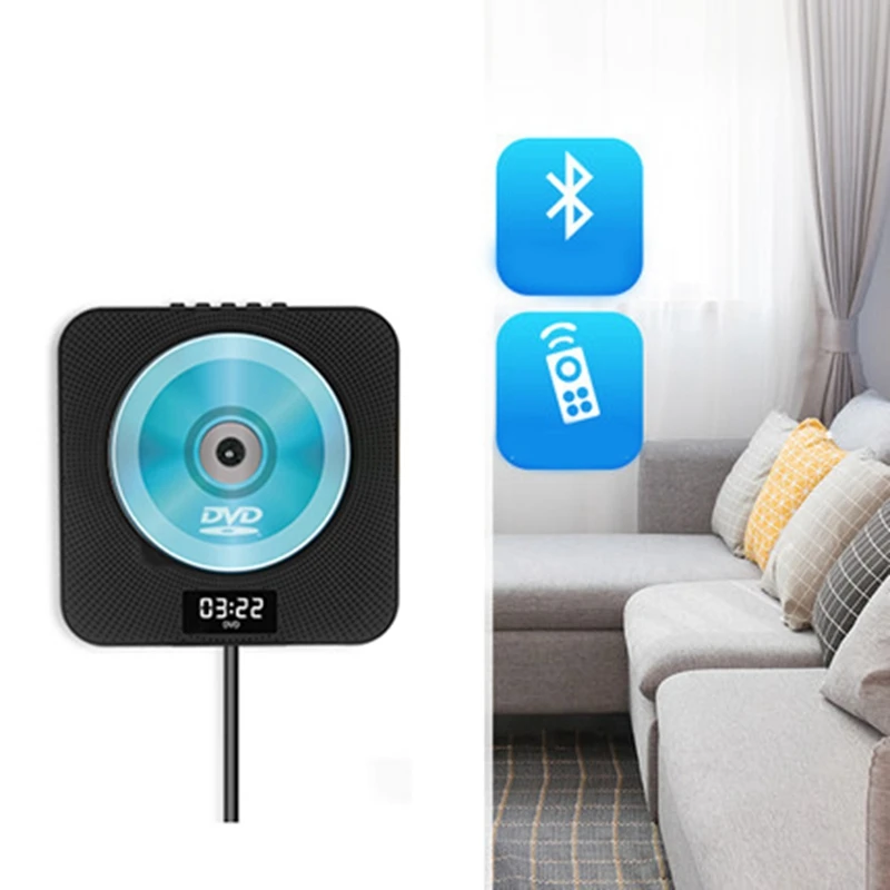 CD-плеер настенный Bluetooth EU Plug o Boombox HDTV 1080P домашний с дистанционным управлением и