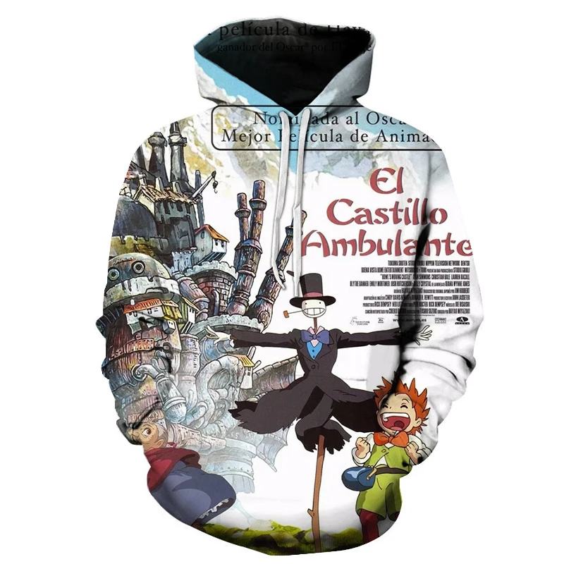 

Miyazaki Hayao Howl's Moving Castle Hoodie Men Women Sweatshirt Boys Girls Cartoon Anime Pullover Harajuku Autumn Tops