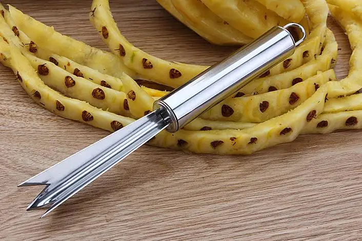 1PCS Нержавеющая сталь ананас Ножи резак нож для нарезки ананасов Машинка для удаления сердцевины из фруктов нож для нарезки ананасов глаз ананас семян Remover - Цвет: 1PCS