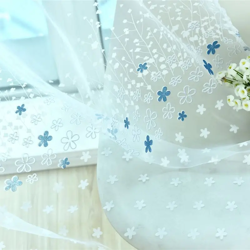 Тюлевые шторы на окна в гостиной спальне с пасторальным цветочным принтом 5