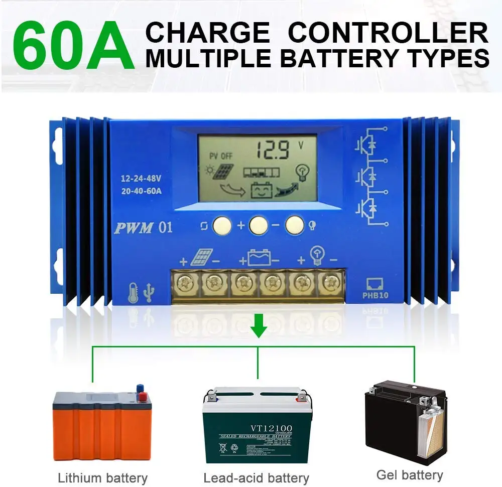 ECO WORTHY почти 500 Вт RV комплект солнечных панелей и 4 шт. 120 панели батарей s + 60A