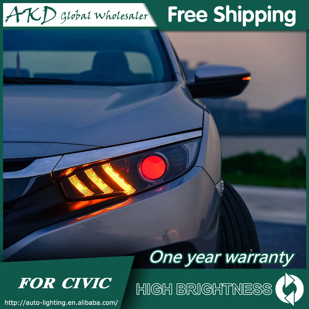 Фары для автомобиля Honda CIVIC X G10 2015 2019 DRL дневные ходовые огни Светодиодный