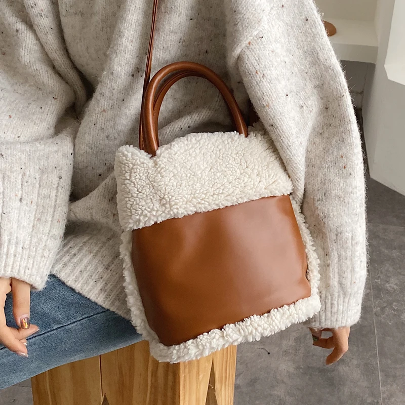 Зимняя теплая женская сумка-мессенджер на плечо женские сумки шикарные из