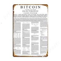 bitcoin whitepaper poster metal signs cinema kitchen cinema printing plaques tin sign posters