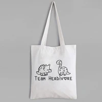 team herbivore tote bag gift for vegan vegetarian canvas tote bag funny plant based eco friendly products veggie cute bag