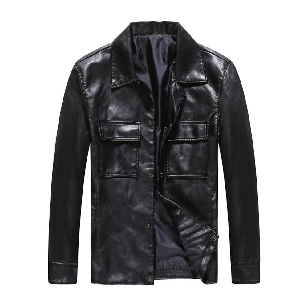 

Autumn Winter Coat Men New Motorcycle PU Leather Jacket Slim Fit Jacket Zipper Jacket