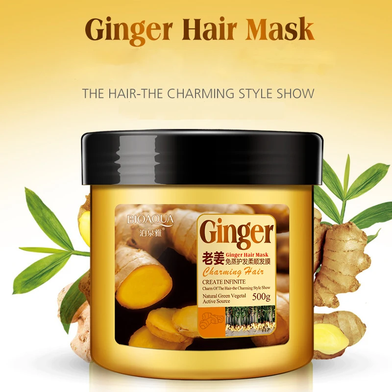 

Steam-Free Nutrition Ginger Hair Mask Baked Ointment For Dry Damaged Hair Repair Soft Conditioner Hair Treatment Keratin 500ML