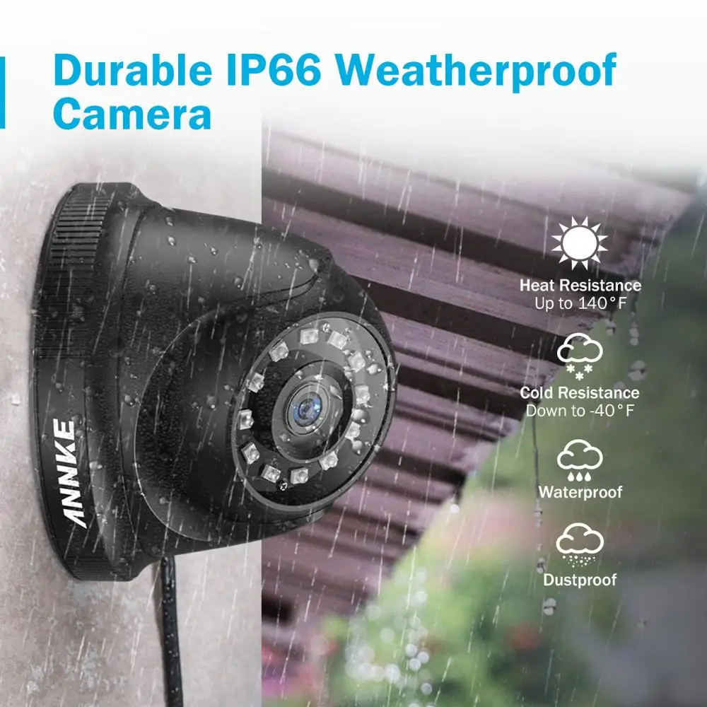 ANNKE 1080P CCTV камера DVR система 8 шт. Водонепроницаемая 2.0MP HD-TVI черная купольная s