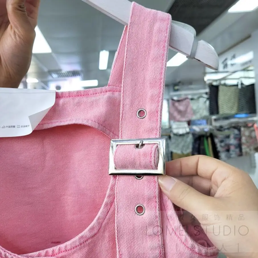 

New Design New Spring Summer Women Denim Vest with Lace-up Vest All-match Solid Color Female Waistcoat Jean Coat Top s1182