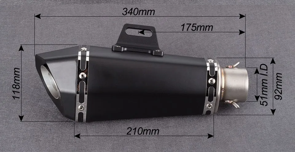Универсальный глушитель выхлопных газов для мотоцикла 36-51 мм с наклейками на дБ