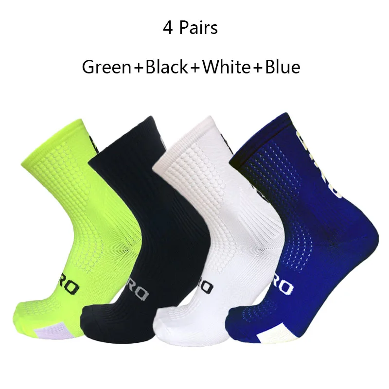 

Adult Cycling Socks Men 4 Pairs/set Biking Socks Women Sport Sweat Absorbing Breathable Football Soccer Compression Socks -40