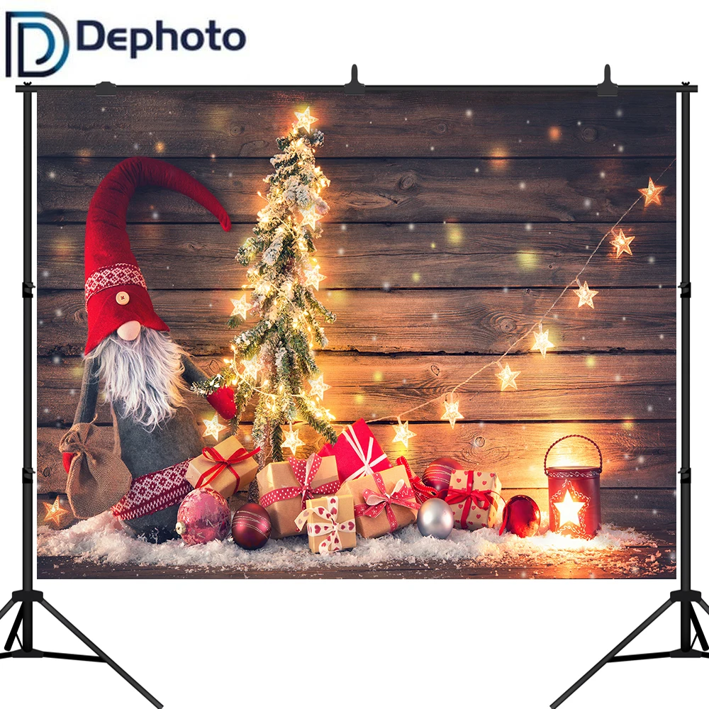 Dephoto фоны для фотосъемки Рождественская елка деревянная стена звезды блеск
