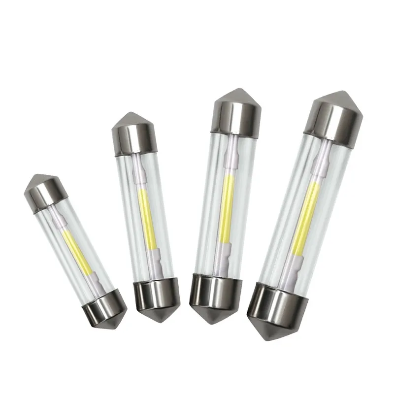 

Glass Housing C5W C10W Festoon 31/36/39/41MM COB Door Trunk Reding Led For Car License Plate Light Dome Lamp 6000K Bulb White