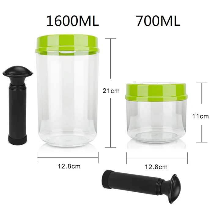 700ML 1600ML LAIMENG 2 вакуумные контейнеры работает с вакуумной упаковочной машиной канистра с насосом пластиковый контейнер с крышкой для хранения продуктов S171 - Цвет: 700ML 1600ML