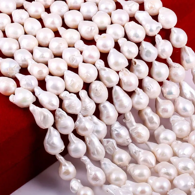 

Natural Baroque Pearl Water Drop Beads White Pearl Beads for DIY Jewelry Making Necklace Bracelet Earrings Size 12x20mm