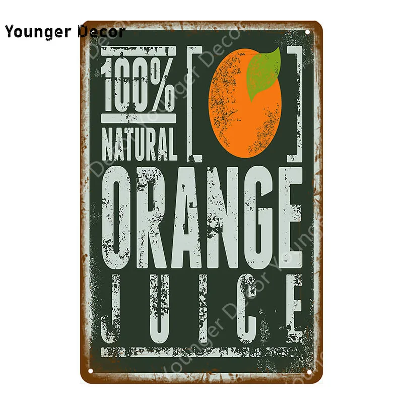 Продукты фрукты овощи металлические знаки Organge Juice винтажный постер Паб Бар