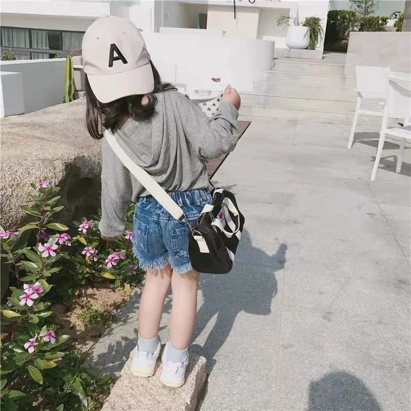 Джинсовые шорты для девочек 2-7 лет рваные штаны из денима с карманами и бахромой