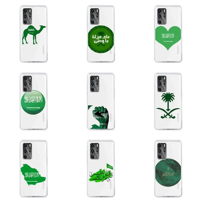 

Saudi Arabia flag Phone Case For Huawei P40 P30 P20 Mate Honor 10i 30 20 i 10 40 8x 9x Pro Lite Transparent Cover