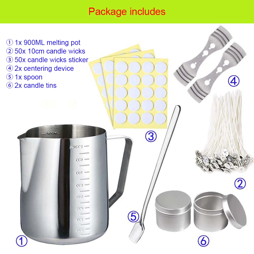 

Beginner handmade candle kit DIY gift candle craft tool belt adult pouring pot candle jar spoon candle wick decoration