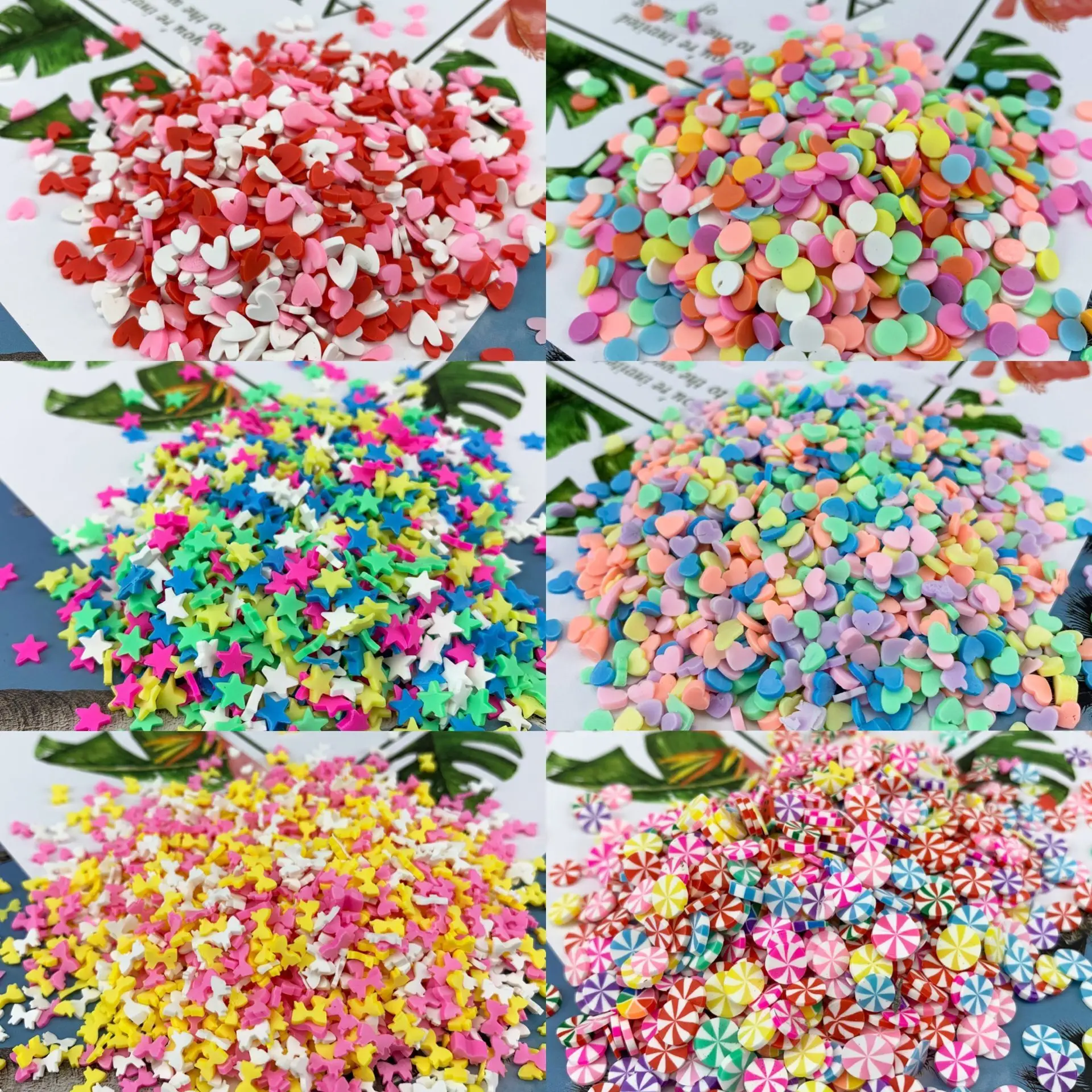 Милые ломтики узора добавление для ногтевого дизайна наполнитель слайма блеск