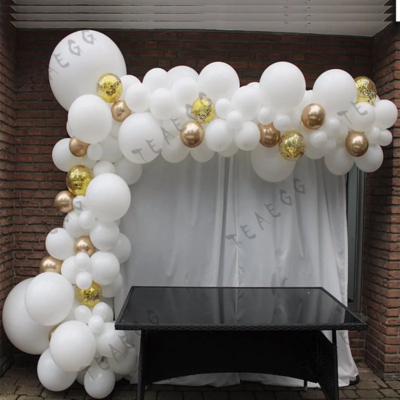 

100 шт., Белая Гирлянда с воздушными шарами