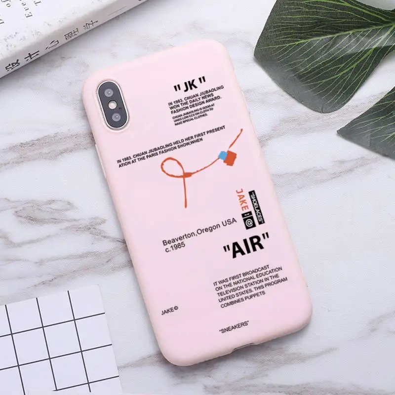 

Hot Off Street sport Trend Brand Phone Case for iPhone 11 Pro Max X XR XS 8 7 6s Plus Matte Candy Pink Silicone Cases