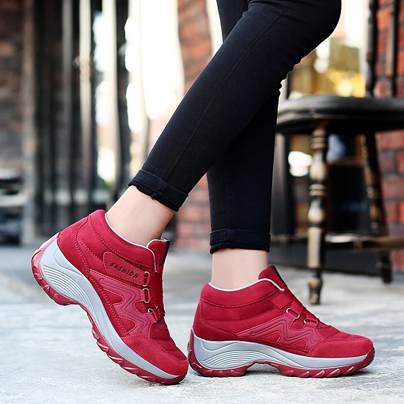 

Winter Women's Boots 2019 fashion Ankle boots casual shoes women Female wedge platform boots ladies shoes plus size 36-42