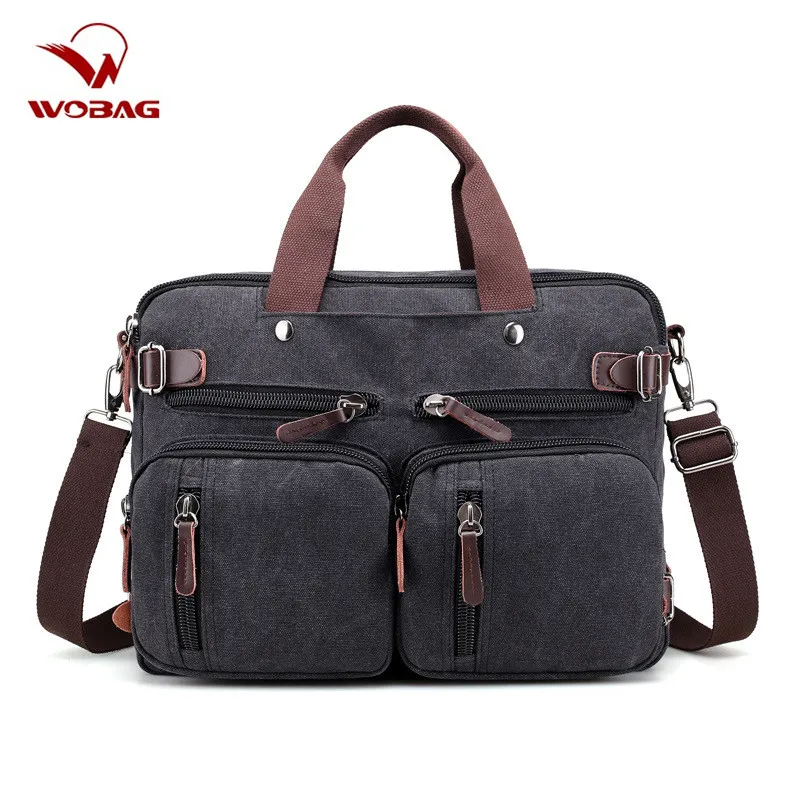 WOBAG Men Fashion Travel Suitcase Messenger Shoulder Tote Handbag Canvas Bag Large Briefcase Big Casual Business Male Laptop | Багаж и