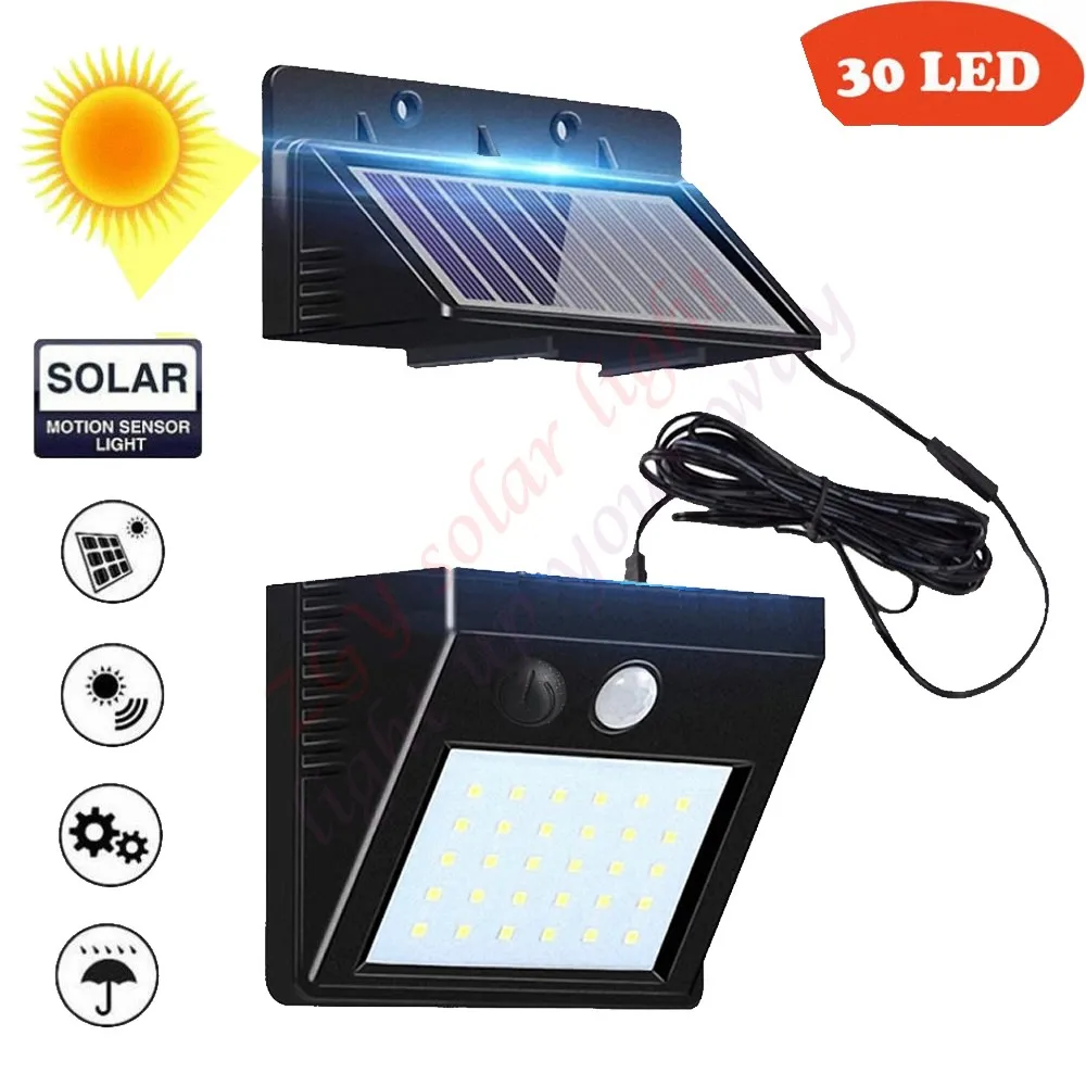 Super Bright Solar Lights 56/30 LED Power Outdoor Motion Sensor Light on Both Side Waterproof for Deck Yard Garden Pat | Лампы и