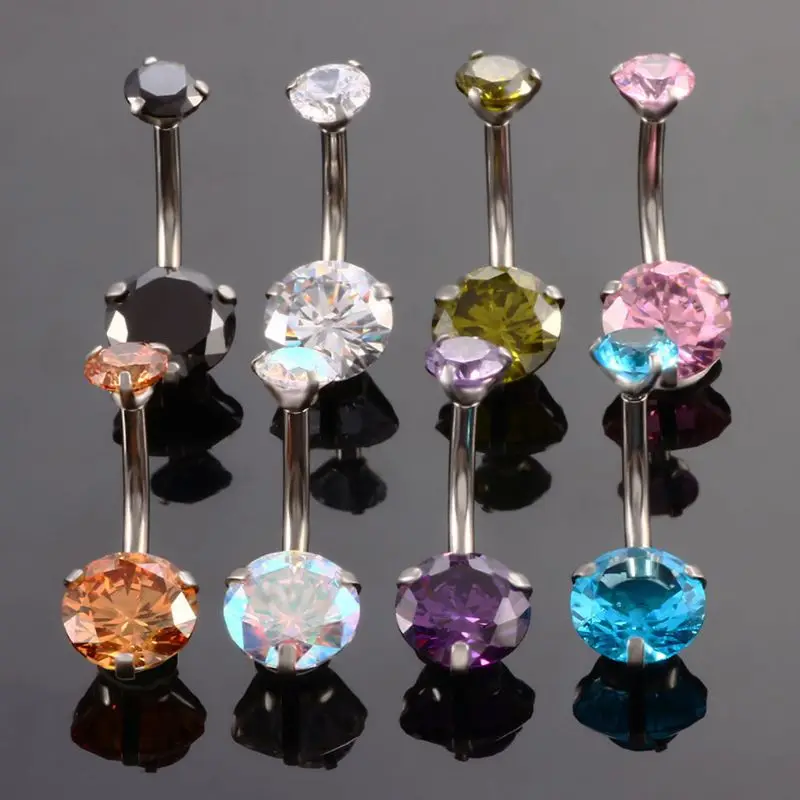 8 Colors Belly Button Ring Cubic Zirconia Piercings Jewely NEW | Украшения и аксессуары