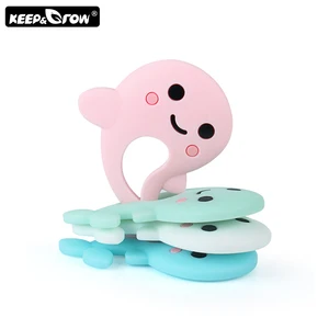 Силиконовые Детские Прорезыватели в виде дельфинов Keep  Grow 10 шт., аксессуары для изготовления ожерелья сделай сам без бисфенола, детские игрушки
